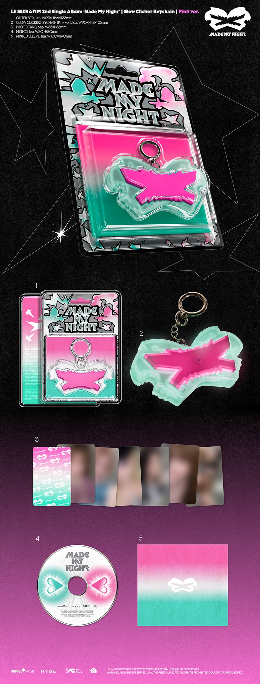 MADE MY NIGHT [GLOW CLICKER KEYCHAIN - HOT PINK VER]